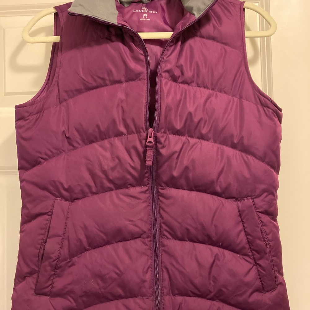 Lands' End Plum Quilted Vest